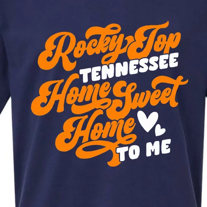 Tennessee Orange White Rocky Tn Home Sweet Home Top Retro Sueded Cloud Jersey T-Shirt