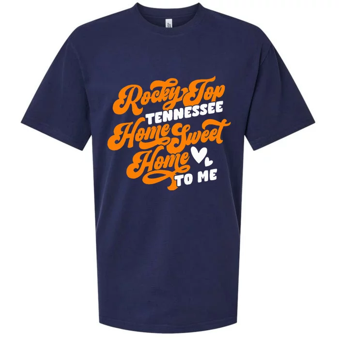 Tennessee Orange White Rocky Tn Home Sweet Home Top Retro Sueded Cloud Jersey T-Shirt