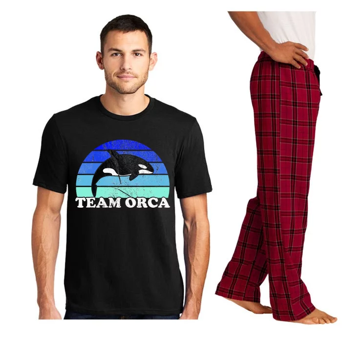 Team Orca Whale Orcas Sea Ocean Retro Sunset Pajama Set