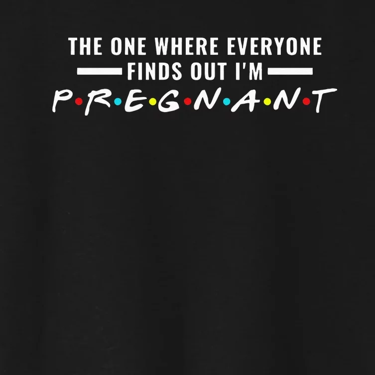 The One Where Everyone Finds Out Im Pregnant New Mom To Be Women's Crop Top Tee