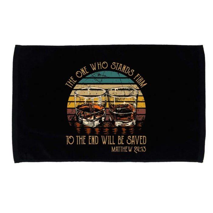 The One Who Stands Firm Matthew 2413 Bible Verse Microfiber Hand Towel