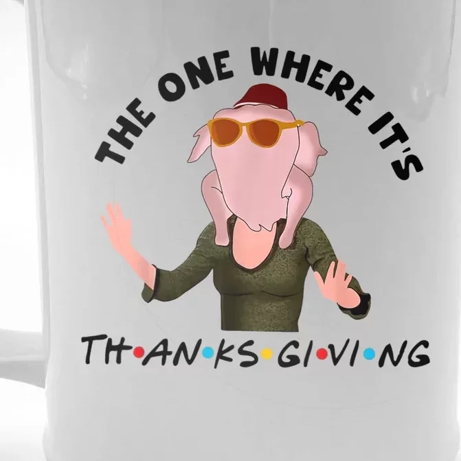 The One Where It's Thanksgiving Friends Monica Turkey Head Front & Back Beer Stein