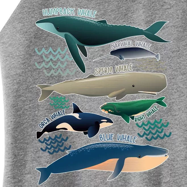 Types Of Whales Save The Whales Women’s Perfect Tri Rocker Tank