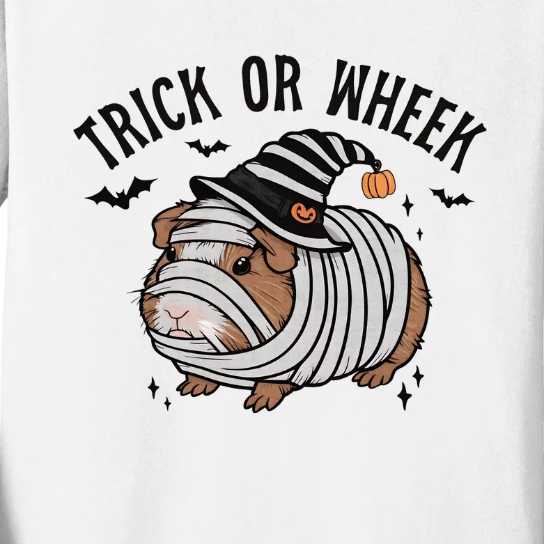 Trick Or Wheek Halloween Guinea Pig Kids Long Sleeve Shirt