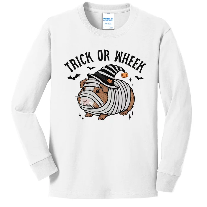 Trick Or Wheek Halloween Guinea Pig Kids Long Sleeve Shirt