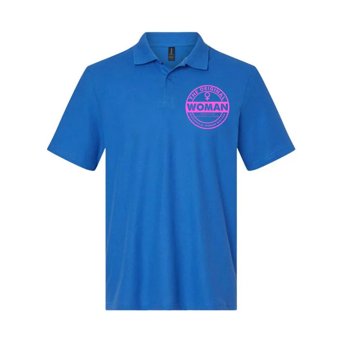 The Original Woman Made Biological Matter Women Quote Softstyle Adult Sport Polo