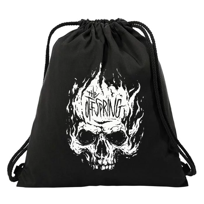 The Offspring White Skull Logo Drawstring Bag