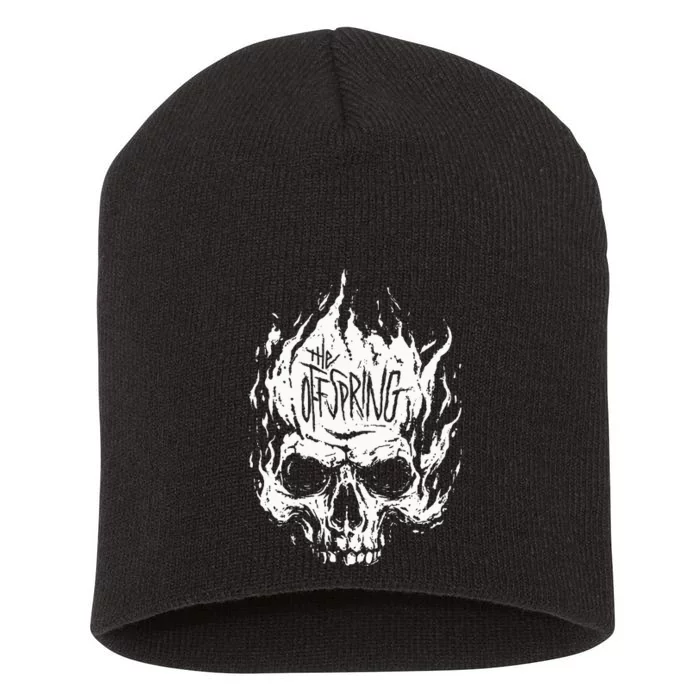 The Offspring White Skull Logo Short Acrylic Beanie