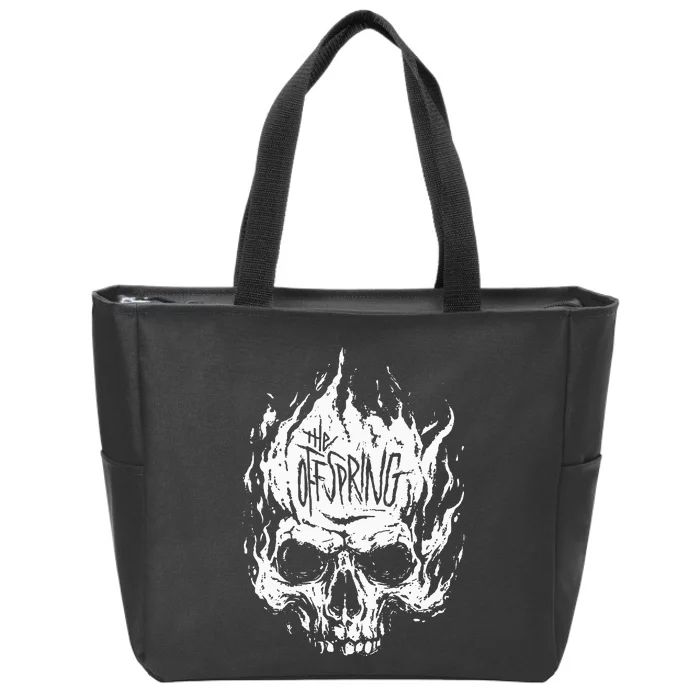 The Offspring White Skull Logo Zip Tote Bag