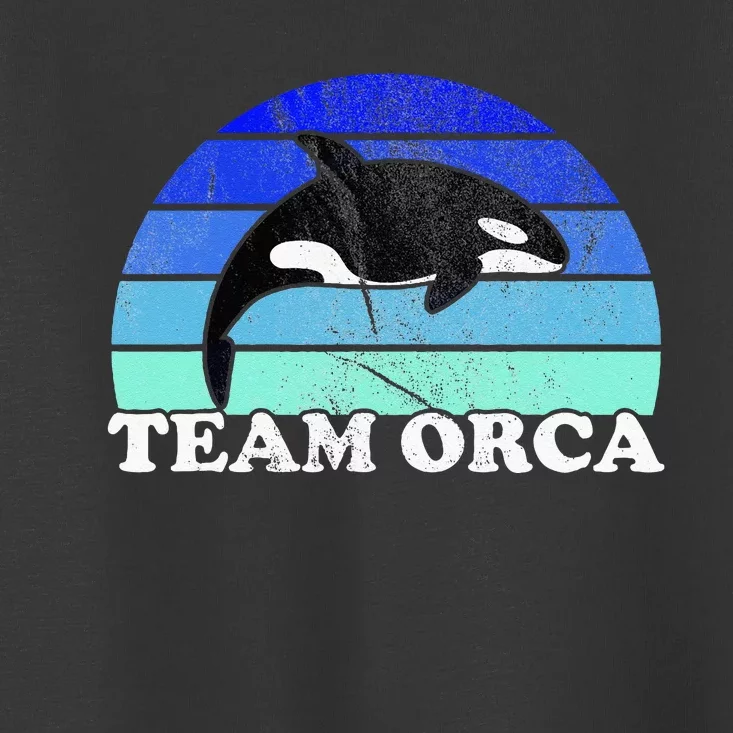 Team Orca Whale Orcas Sea Ocean Retro Sunset Toddler T-Shirt