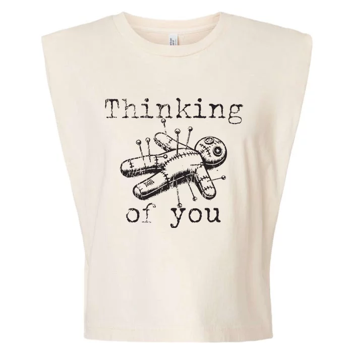 Thinking Of You Funny Vintage Voodoo Doll Garment-Dyed Women's Muscle Tee