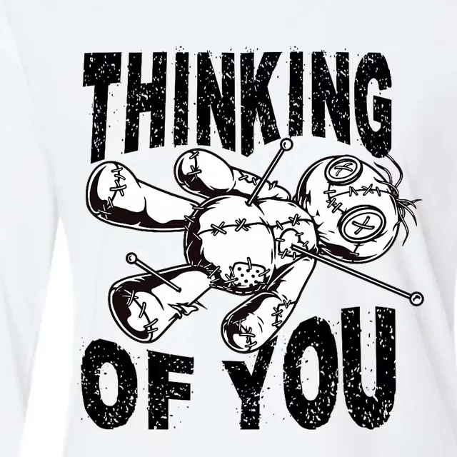 Thinking Of You Voodoo Doll Funny Halloween 2024 Womens Cotton Relaxed Long Sleeve T-Shirt