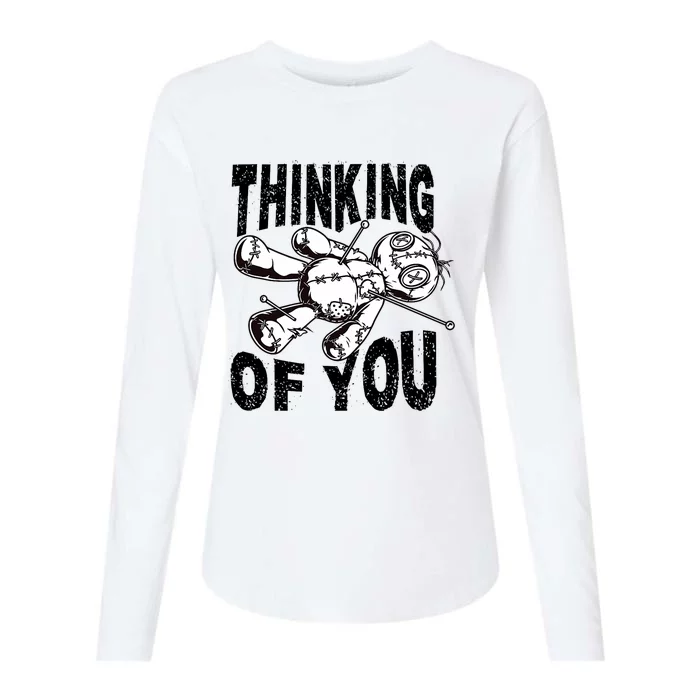 Thinking Of You Voodoo Doll Funny Halloween 2024 Womens Cotton Relaxed Long Sleeve T-Shirt