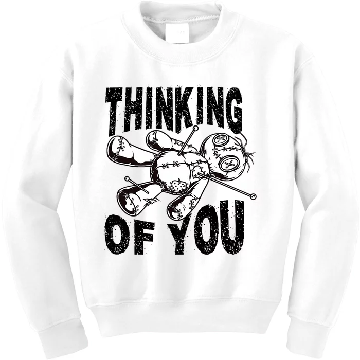 Thinking Of You Voodoo Doll Funny Halloween 2024 Kids Sweatshirt