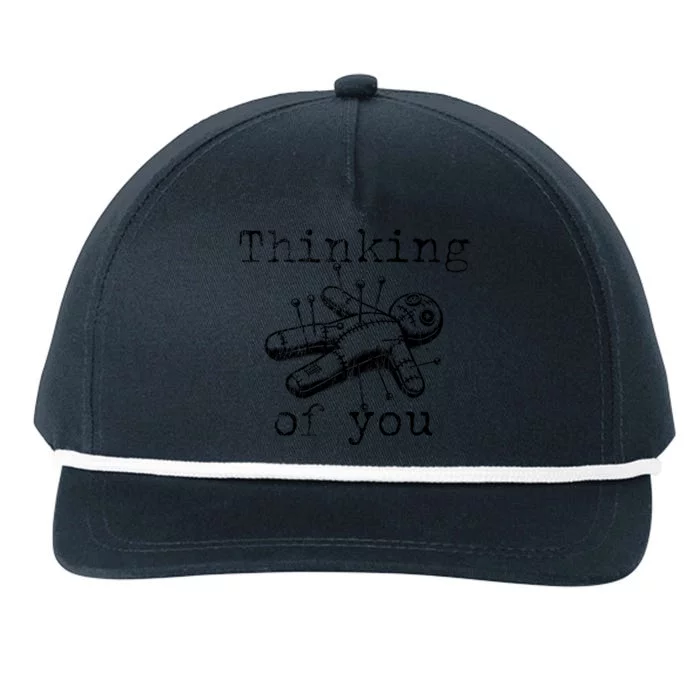 Thinking Of You Funny Vintage Voodoo Doll Snapback Five-Panel Rope Hat