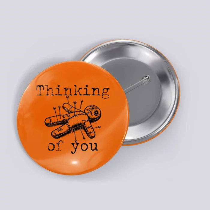 Thinking Of You Funny Vintage Voodoo Doll Button