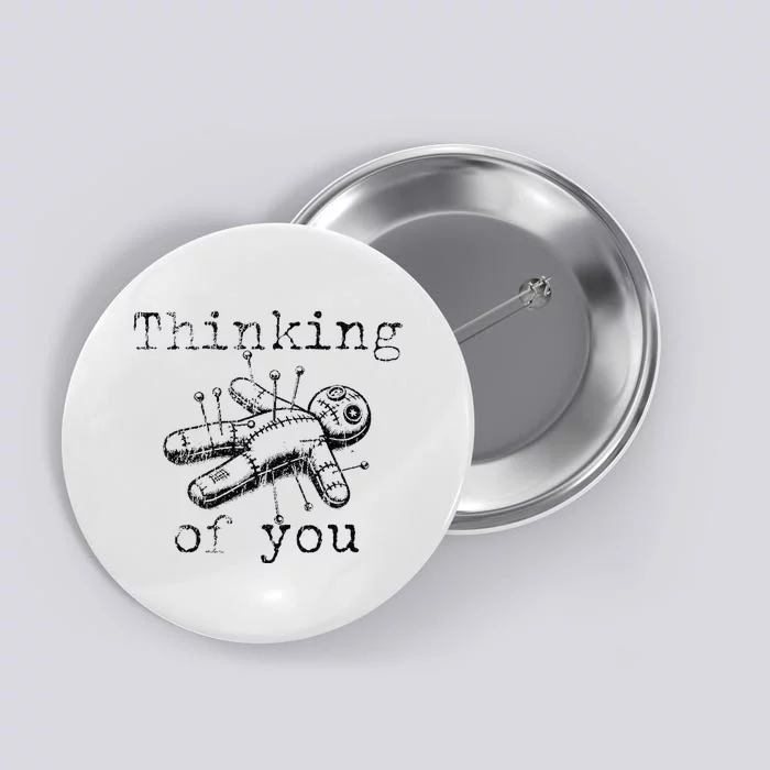 Thinking Of You Funny Vintage Voodoo Doll Gift Button