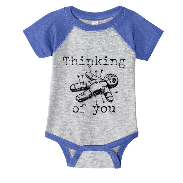 Thinking Of You Funny Vintage Voodoo Doll Infant Baby Jersey Bodysuit