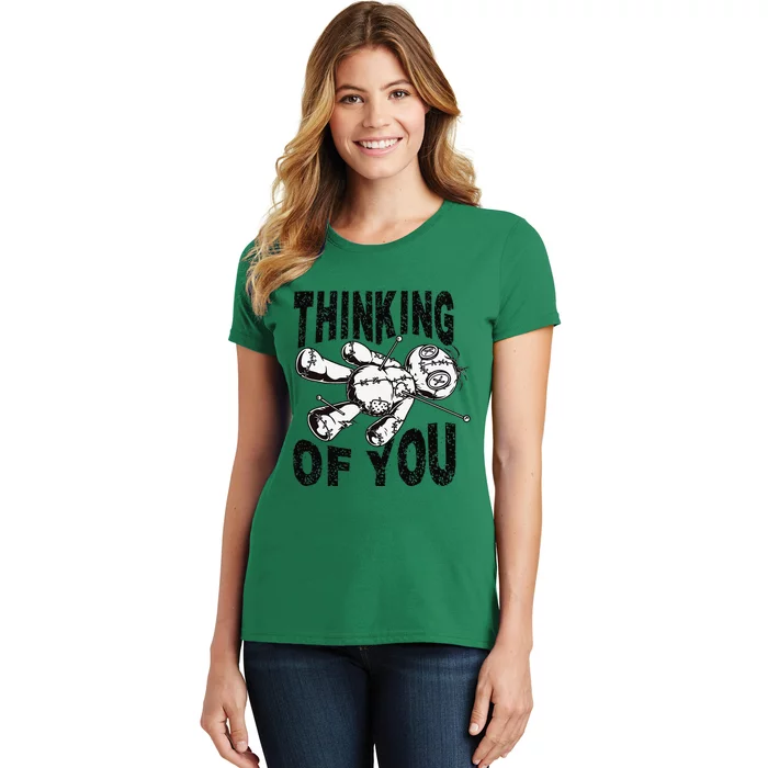 Thinking Of You Voodoo Doll Funny Halloween 2024 Gift Women's T-Shirt