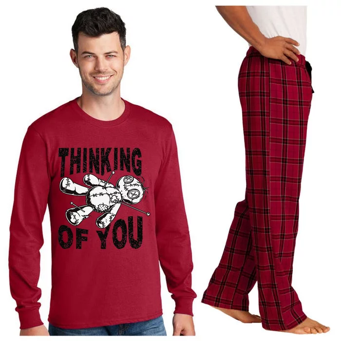 Thinking Of You Voodoo Doll Funny Halloween 2024 Gift Long Sleeve Pajama Set