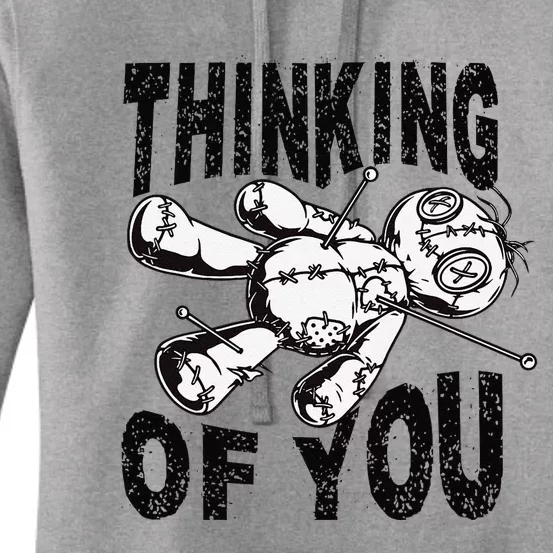 Thinking Of You Voodoo Doll Funny Halloween 2024 Gift Women's Pullover Hoodie