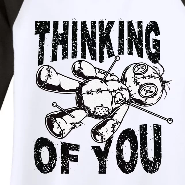 Thinking Of You Voodoo Doll Funny Halloween 2024 Gift Women's Tri-Blend 3/4-Sleeve Raglan Shirt