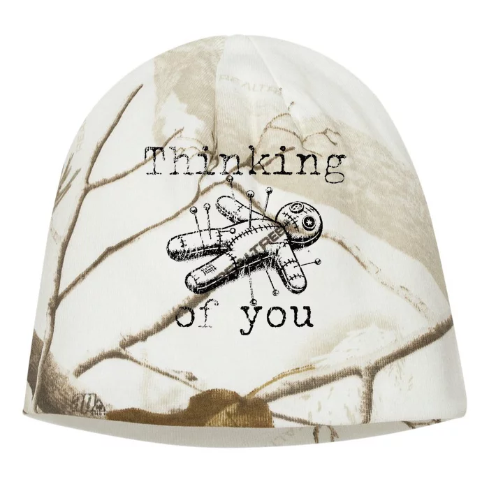 Thinking Of You Funny Vintage Voodoo Doll Kati - Camo Knit Beanie