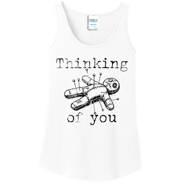 Thinking Of You Funny Vintage Voodoo Doll Ladies Essential Tank