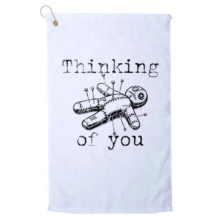 Thinking Of You Funny Vintage Voodoo Doll Platinum Collection Golf Towel