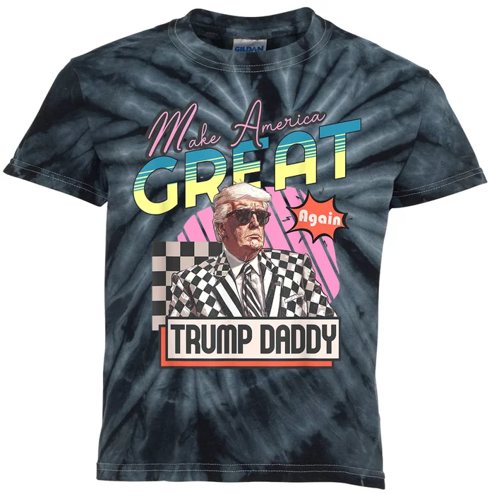 Trump Pink 2024 Funny Trump Take America Back Daddys Home Gift Kids Tie-Dye T-Shirt