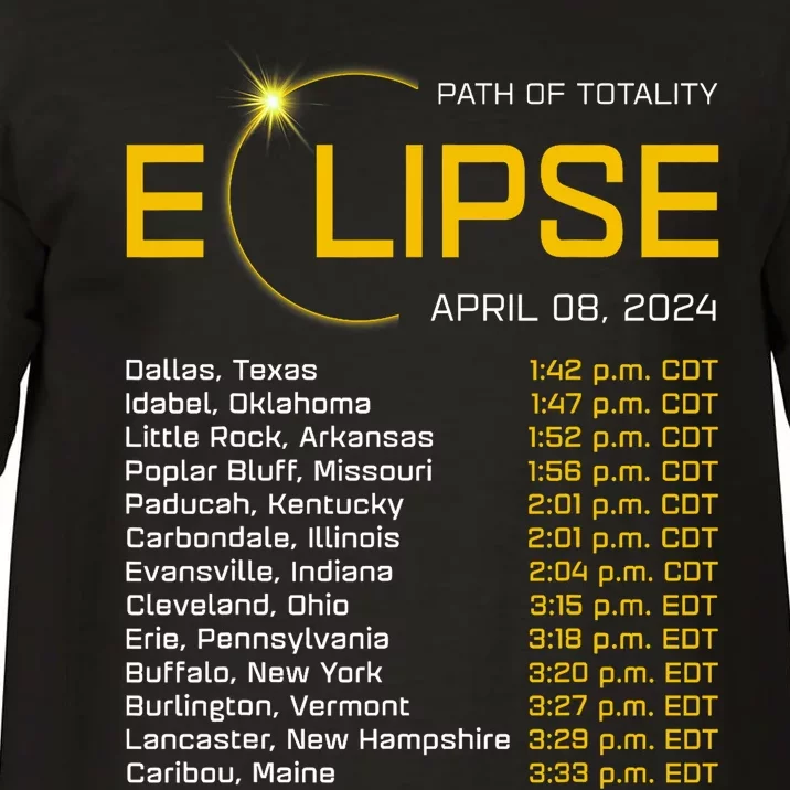 Totality Path 2024 Eclipse Map Total Eclipse Astronomy Comfort Colors T-Shirt