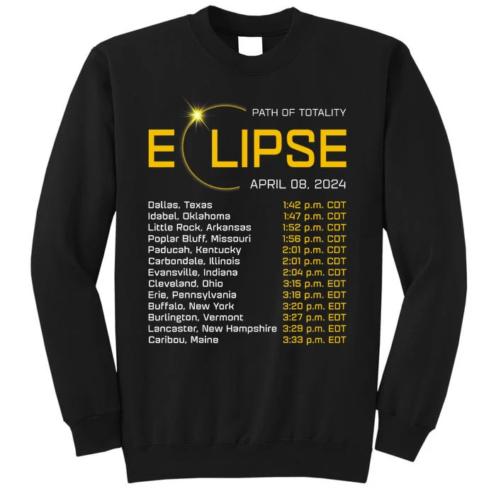 Totality Path 2024 Eclipse Map Total Eclipse Astronomy Tall Sweatshirt