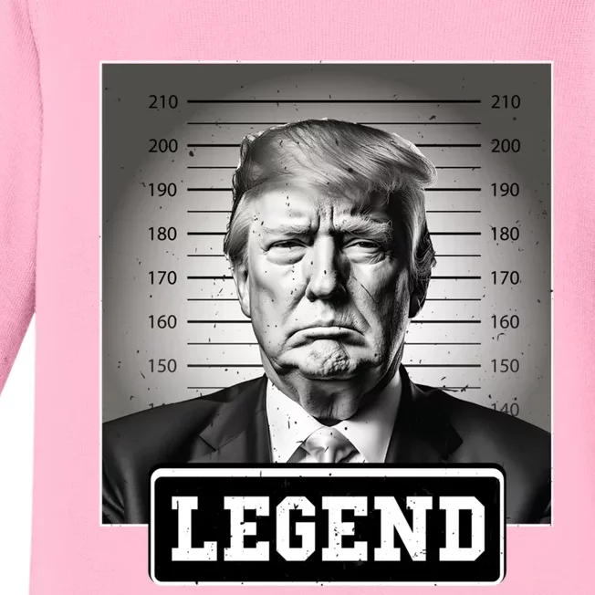 Trump President 2024 Mugshot President Legend Gift Baby Long Sleeve Bodysuit