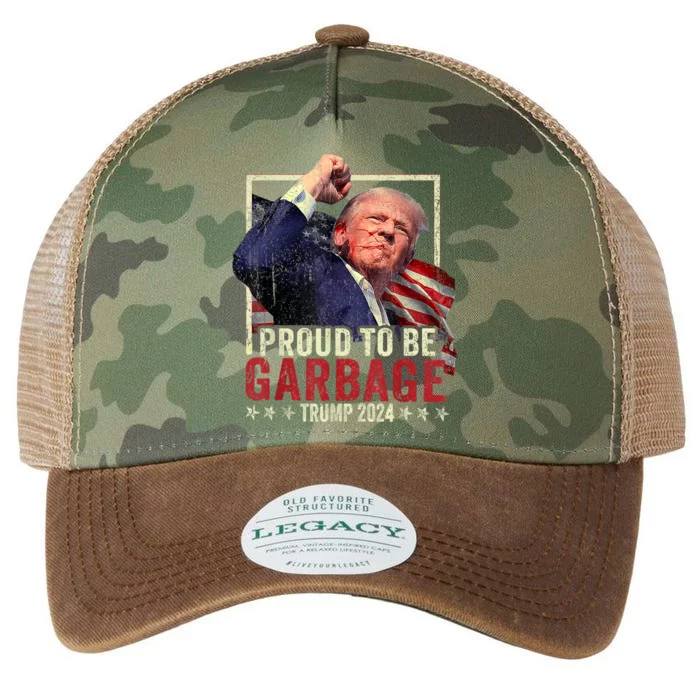 Trump President 2024 Election Proud To Be Garbage Legacy Tie Dye Trucker Hat