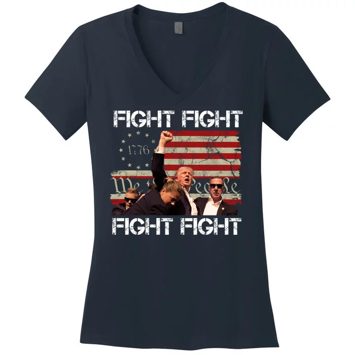 Trump Pennsylvania 2024 Fight We The People Women's V-Neck T-Shirt