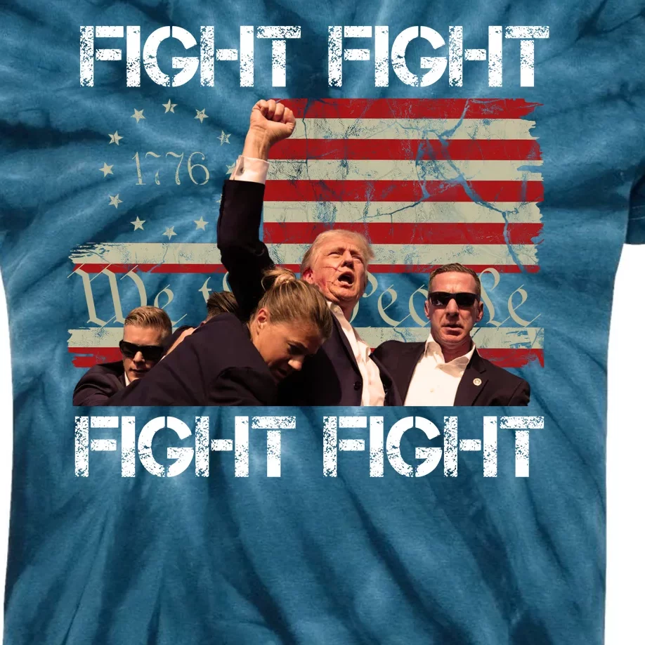 Trump Pennsylvania 2024 Fight We The People Kids Tie-Dye T-Shirt