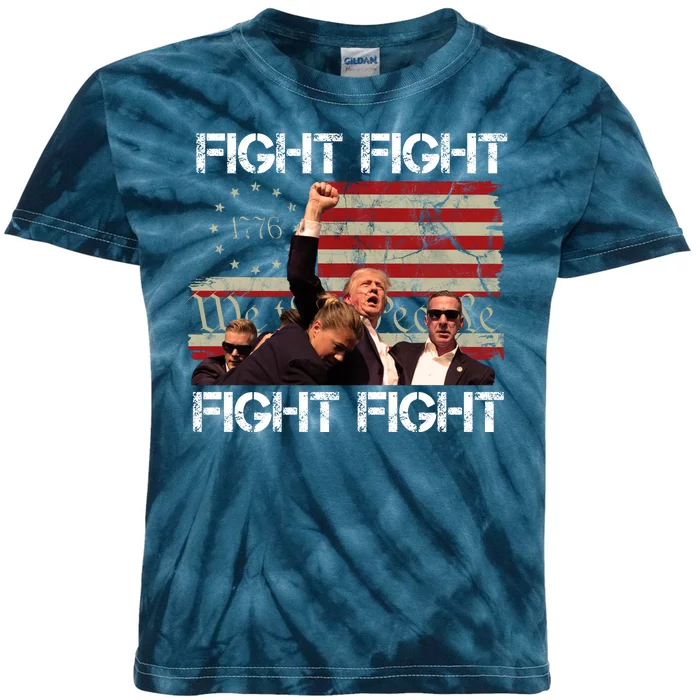 Trump Pennsylvania 2024 Fight We The People Kids Tie-Dye T-Shirt