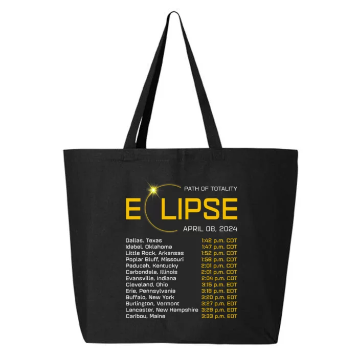 Totality Path 2024 Eclipse Map Total Eclipse Astronomy 25L Jumbo Tote