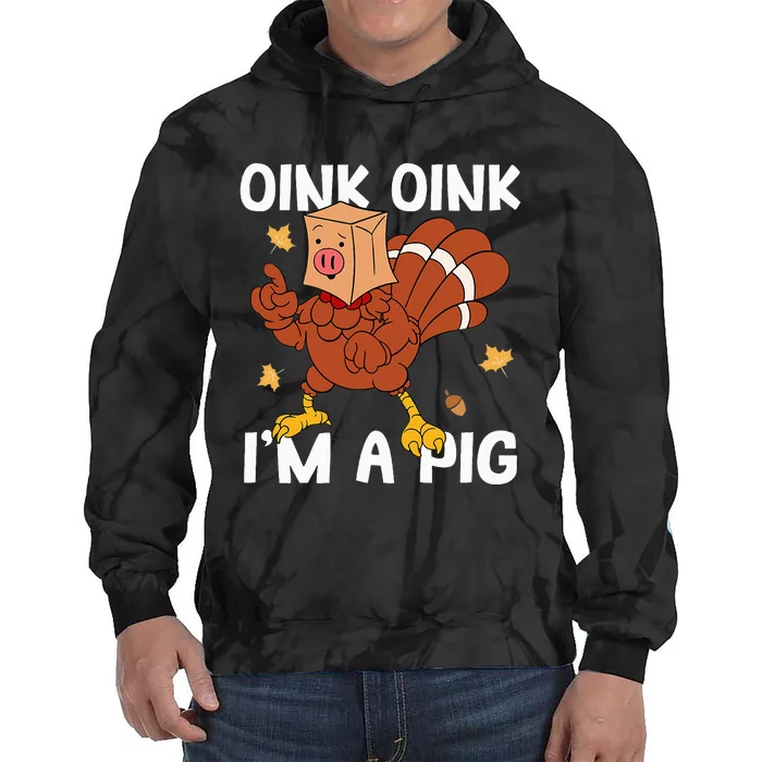 Thanksgiving Pig Autumn Harvest Festive Decor Tie Dye Hoodie