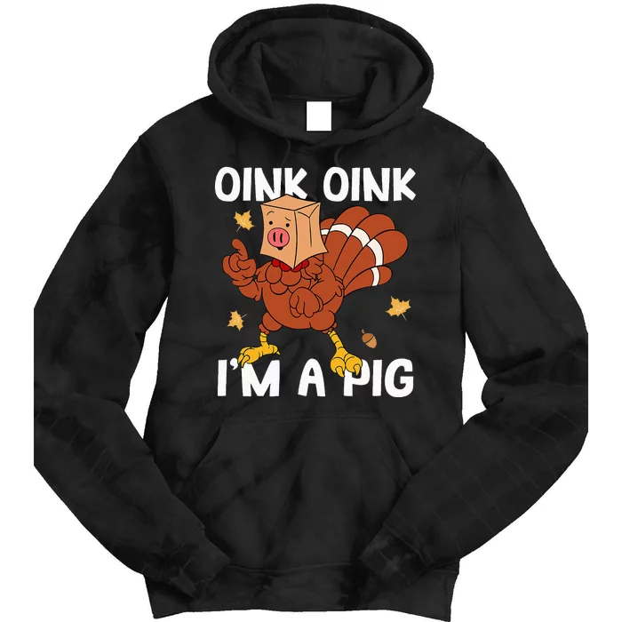 Thanksgiving Pig Autumn Harvest Festive Decor Tie Dye Hoodie