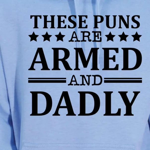 These Puns Are Armed And Dadly Funny Bad Dad Jokes Gift Unisex Surf Hoodie