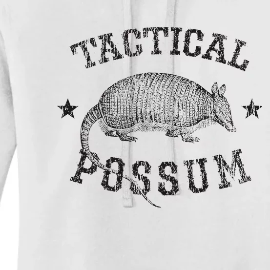 Tactical Possum Armadillo Animal Pun Texas Funny Women's Pullover Hoodie