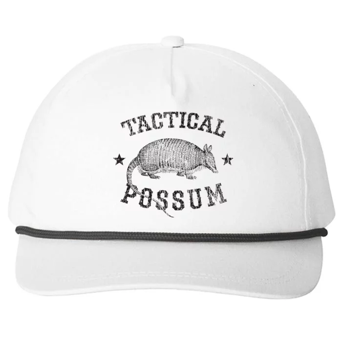 Tactical Possum Armadillo Animal Pun Texas Funny Snapback Five-Panel Rope Hat