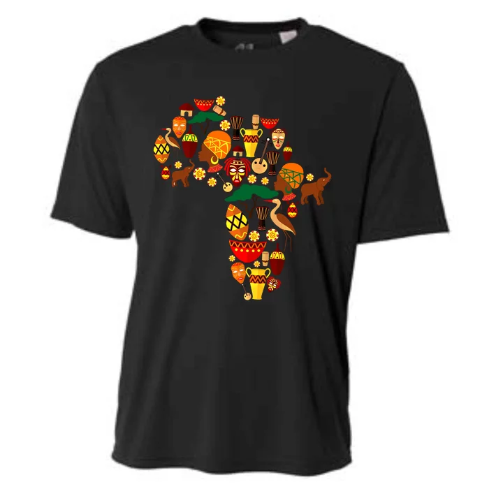 Tribal Primitive Africa Map African Roots Bhm Melanin Pride Funny Gift Cooling Performance Crew T-Shirt