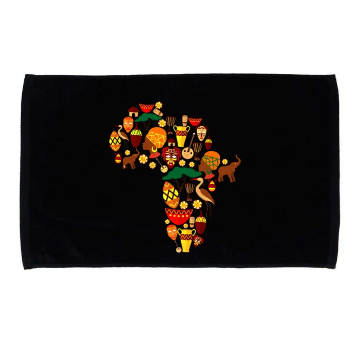 Tribal Primitive Africa Map African Roots Bhm Melanin Pride Funny Gift Microfiber Hand Towel