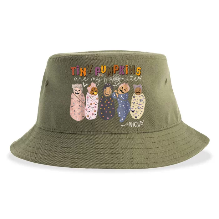 Tiny Pumpkin Are My Favorite Nicu Swaddle Nurse Halloween Sustainable Bucket Hat