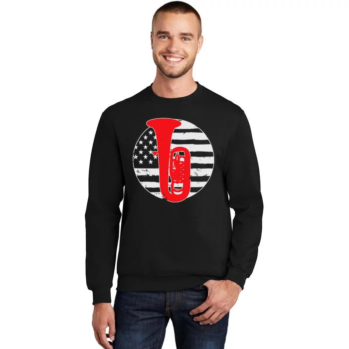 Tuba Player American USA Flag 4th Of July Vintage Sweatshirt