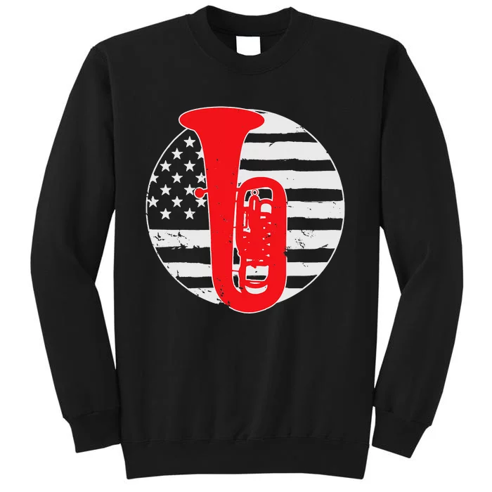 Tuba Player American USA Flag 4th Of July Vintage Sweatshirt