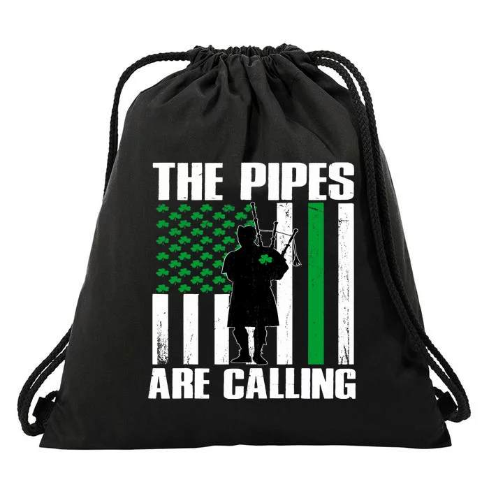 The Pipes Are Calling St Patricks Day Gift Irish Bagpipe Drawstring Bag