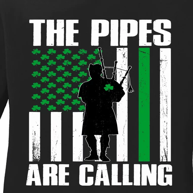 The Pipes Are Calling St Patricks Day Gift Irish Bagpipe Ladies Long Sleeve Shirt